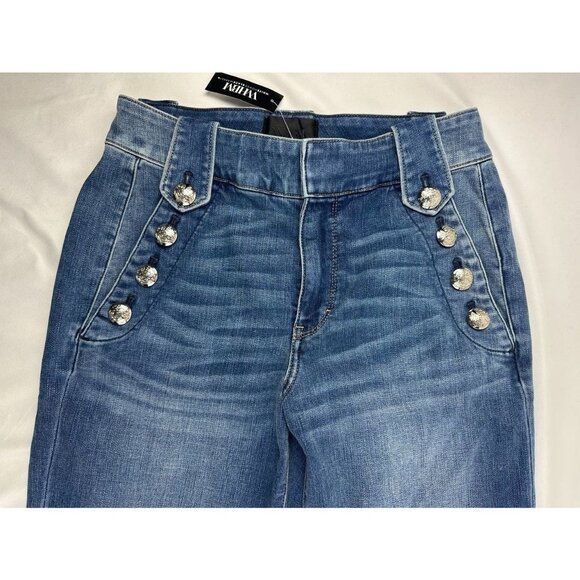 NWT White House Black Market High Rise Wide Leg Jeans Everday Soft Size 6 Blue - Picture 4 of 12